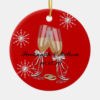 Cute Married; Our First Christmas Ceramic Ornament