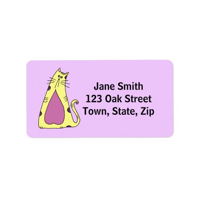 Cute Marshmallow Cat Address Label (Front)