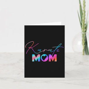 Cute Martial Arts Mother's Day Rainbow Karate Mom Card