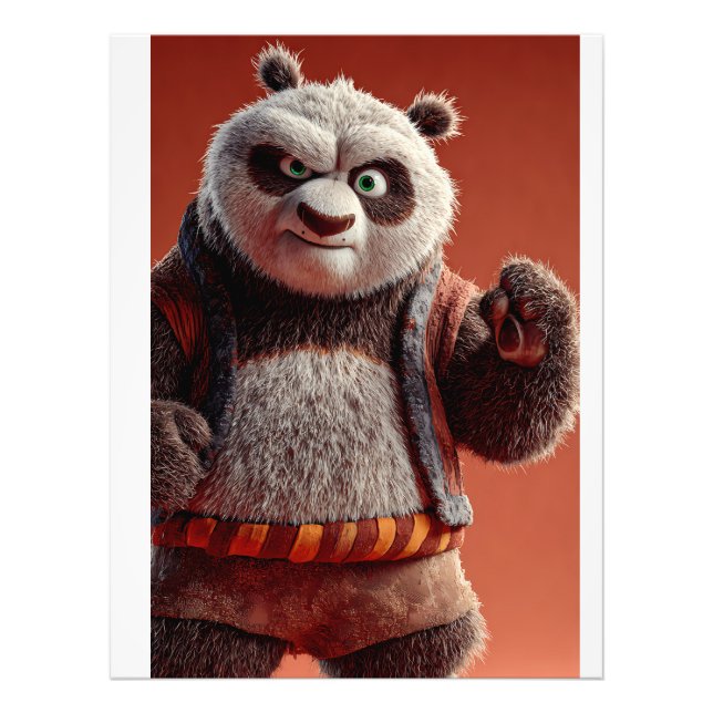 Cute Martial Arts Panda Wall Art Set of 3  (Front)