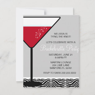 Cute Martini Bachelorette Party Invitation