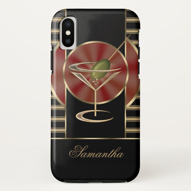 Cute Martini Cocktail Personalized Case-Mate iPhone Case (Back)