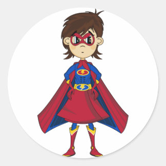 Cute Masked Superhero Girl Sticker