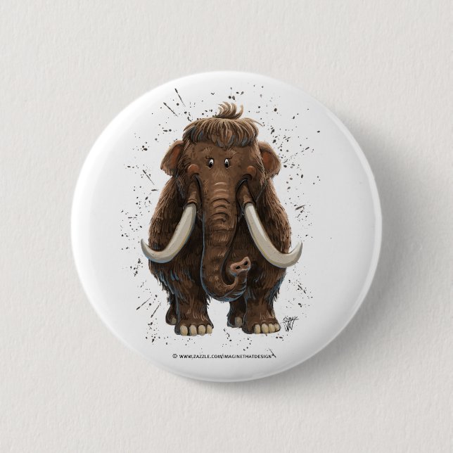 Cute Mastodon 2 Inch Round Button (Front)