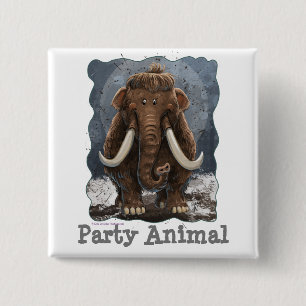 Cute Mastodon 2 Inch Square Button