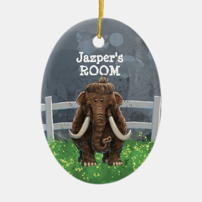 Cute Mastodon Ceramic Ornament (Front)