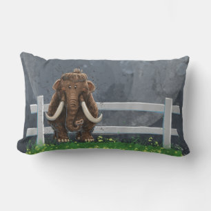 Cute Mastodon Lumbar Pillow