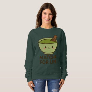 Cute Matcha Bowl Sticker Sweatshirt