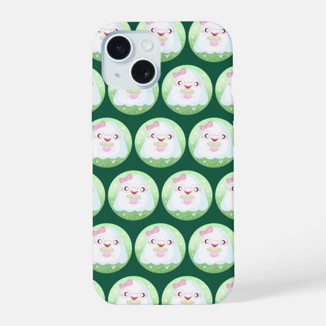 Cute Matcha Latte Ghost iPhone 15 Case (Back)
