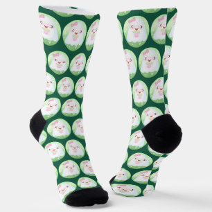 Cute Matcha Latte Ghost Socks