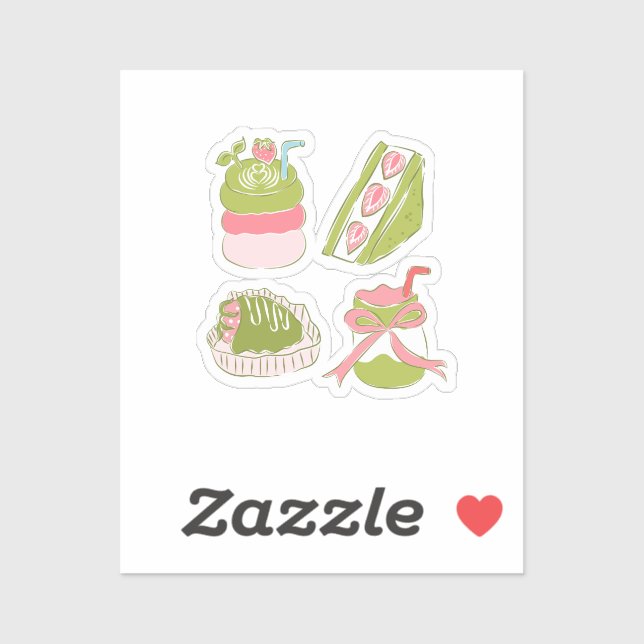 Cute Matcha Strawberry Desserts Drinks (Sheet)
