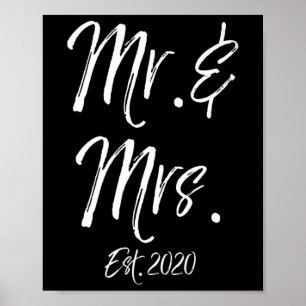 Cute Matching Bride Groom Wedding Gifts Mr. & Poster