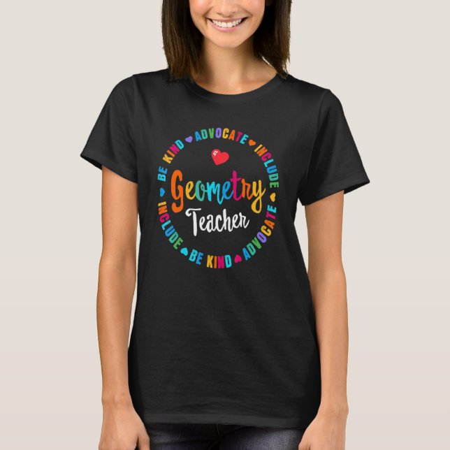 Cute Math Coach Teacher Mathematical Geometry Teac T-Shirt (Front)