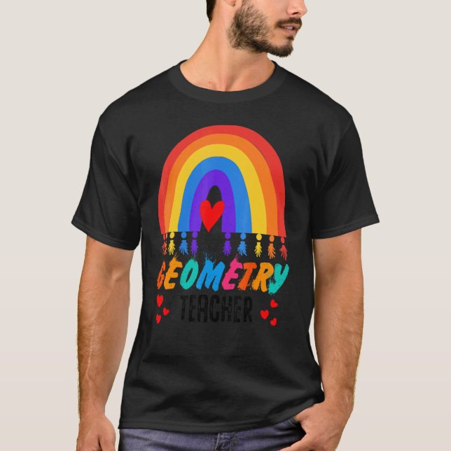 Cute Math Coach Teacher Mathematical Geometry Teac T-Shirt (Front)
