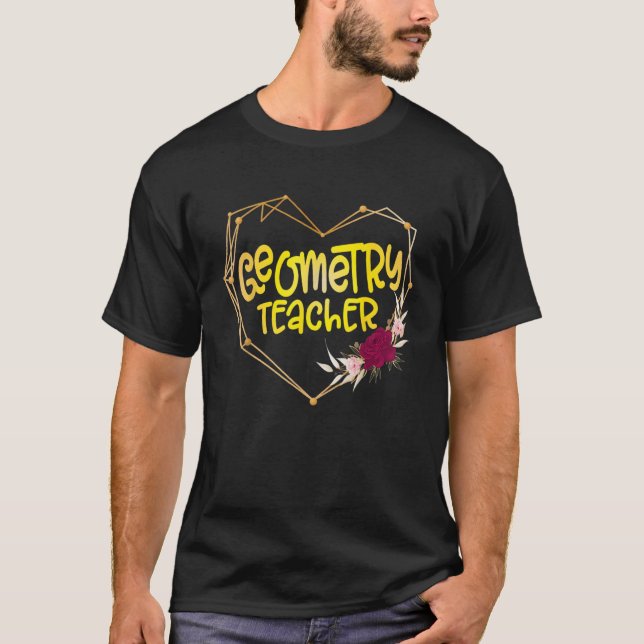Cute Math Coach Teacher Mathematical Geometry Teac T-Shirt (Front)