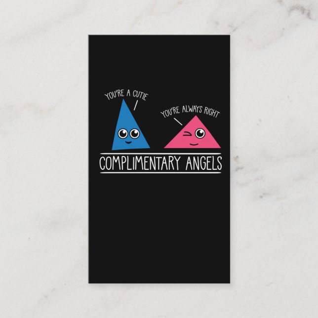 Cute Math Teacher Educators Complimentary Angels Business Card (Front)