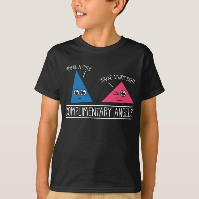 Cute Math Teacher Educators Complimentary Angels T-Shirt (Front)