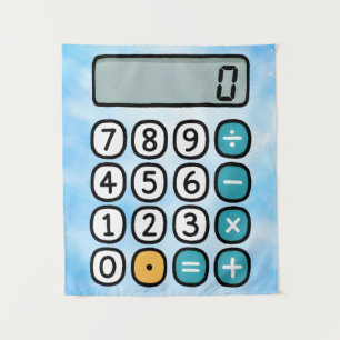 Cute Maths Calculator Poster for Kids Tapestry