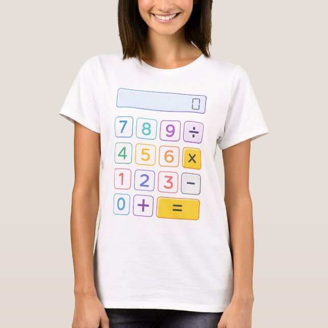 Cute Maths Calculator T Shirt for Kids School (Front)