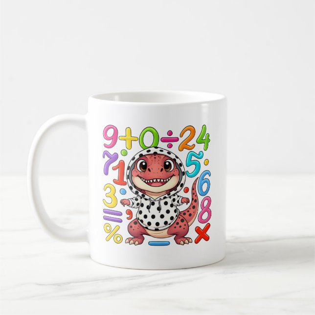 Cute Maths Dinosaur Numbers Mug for Kids (Left)