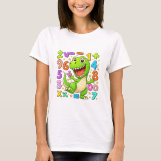 Cute Maths Dinosaur Numbers T Shirt for Kids