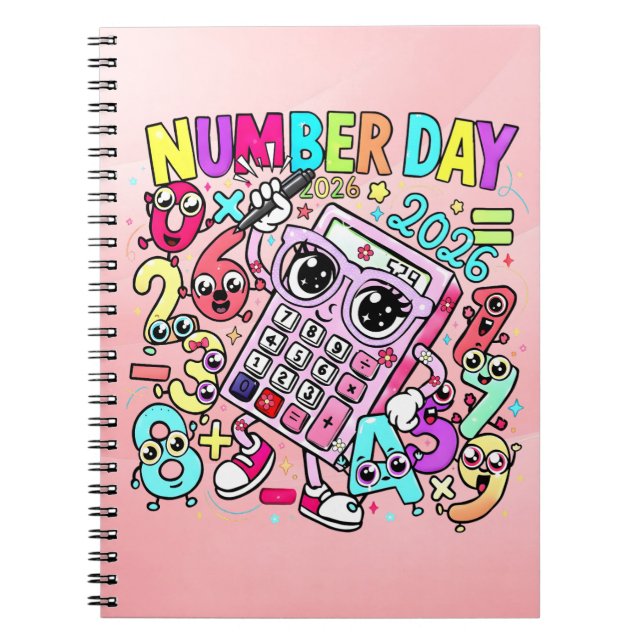 Cute Maths Number Day Notebook for Primary School (Front)