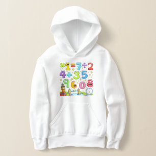 Cute Maths Numbers Equations Hoodie for Kids