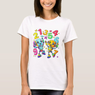 Cute Maths Robots Number Day T Shirt