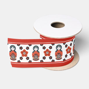 Cute Matryoshka Russian Nesting Doll Satin Ribbon