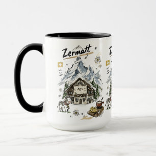 Cute Matterhorn Zermatt Doodle Art Mug