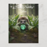 Cute May Hedgehog with Emerald Heart