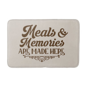 Cute meals memories word art bath mat