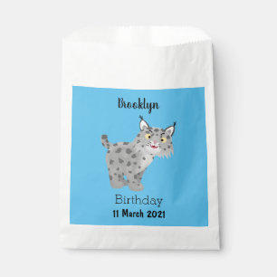 Cute mean bobcat lynx cartoon favour bag