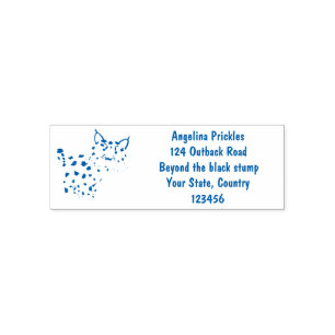 Cute mean bobcat lynx cartoon self-inking stamp