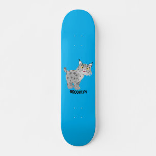 Cute mean bobcat lynx cartoon skateboard
