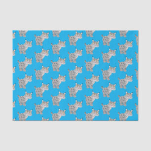 Cute mean bobcat lynx cartoon tissue paper
