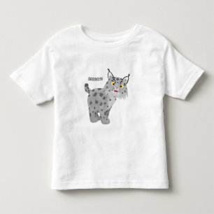 Cute mean bobcat lynx cartoon  toddler t-shirt