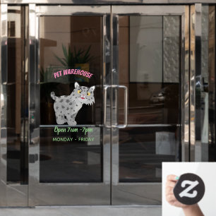 Cute mean bobcat lynx cartoon window cling