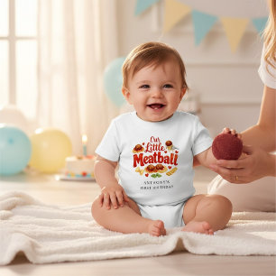 Cute Meatball Spaghetti Baby First Birthday T-Shirt