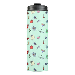 Cute Medical Icon Pattern Thermal Tumbler