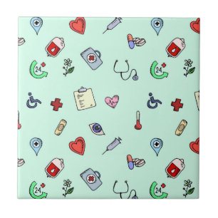 Cute Medical Icon Pattern Tile