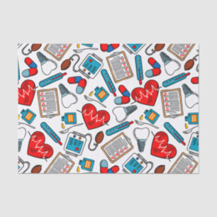Cute Medical Nurse Doctor Theme Mixed Pattern Tissue Paper
