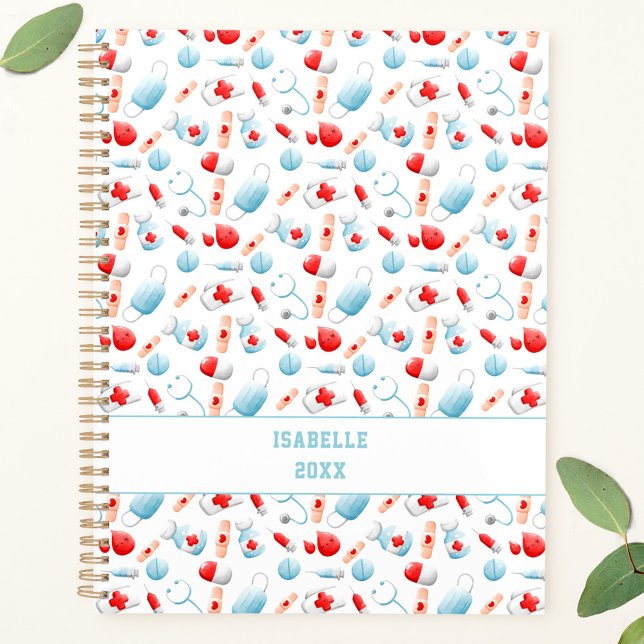 Cute Medical Pattern Name Nurse Planner (Cute Medical Pattern Name Nurse Planner)
