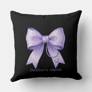 Cute Medical Ribbon Bow Throw Pillow