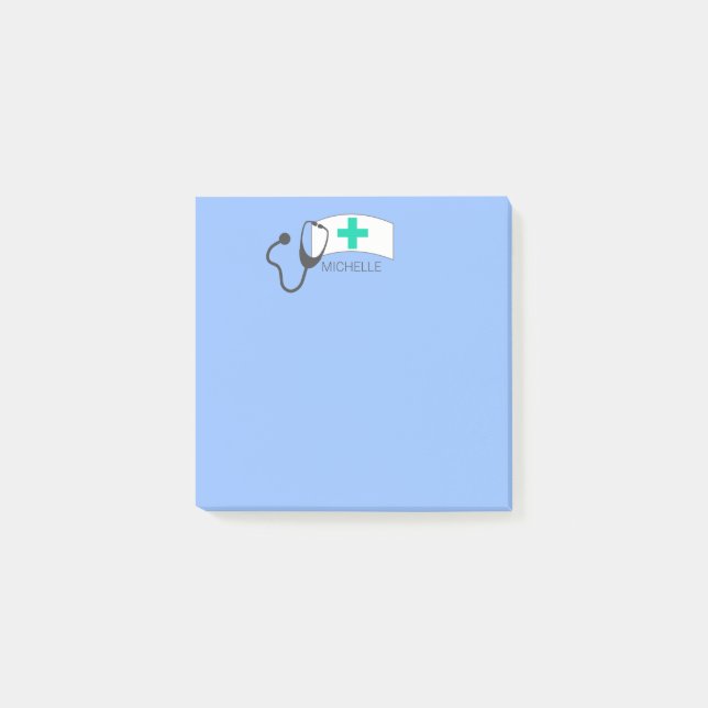 Cute Medical Stethoscope Nurses Day Personalized Post-it Notes (Front)