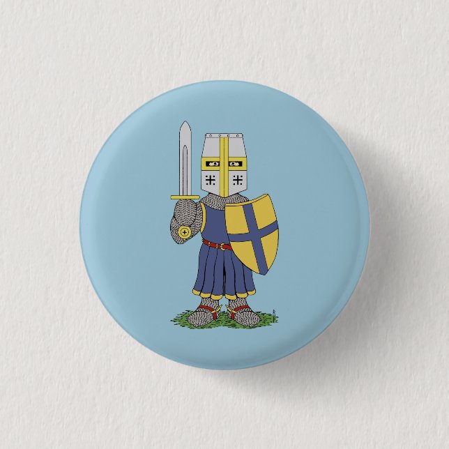 Cute Medieval Knight 1 Inch Round Button (Front)