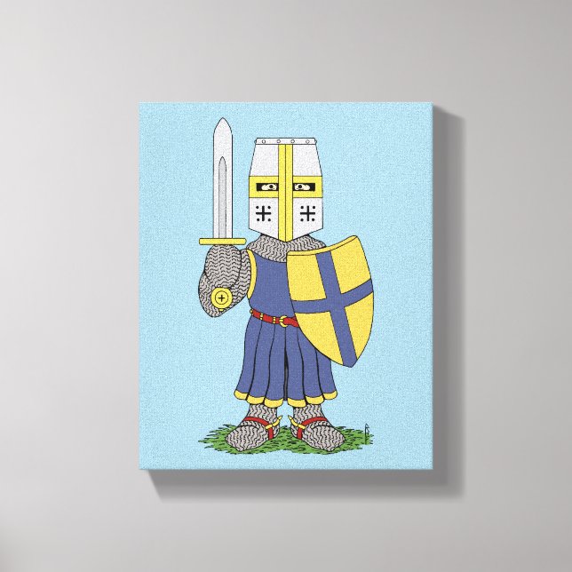 Cute Medieval Knight Canvas Print (Front)