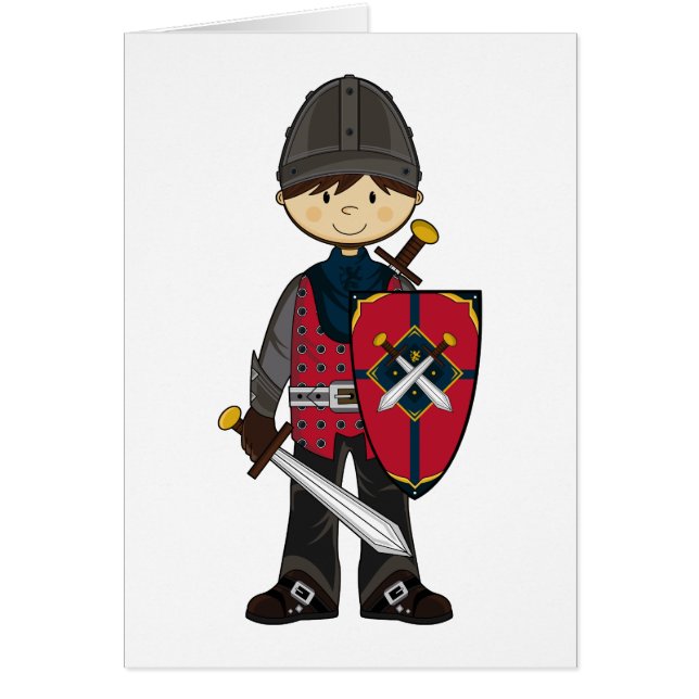 Cute Medieval Knight Card (Front)