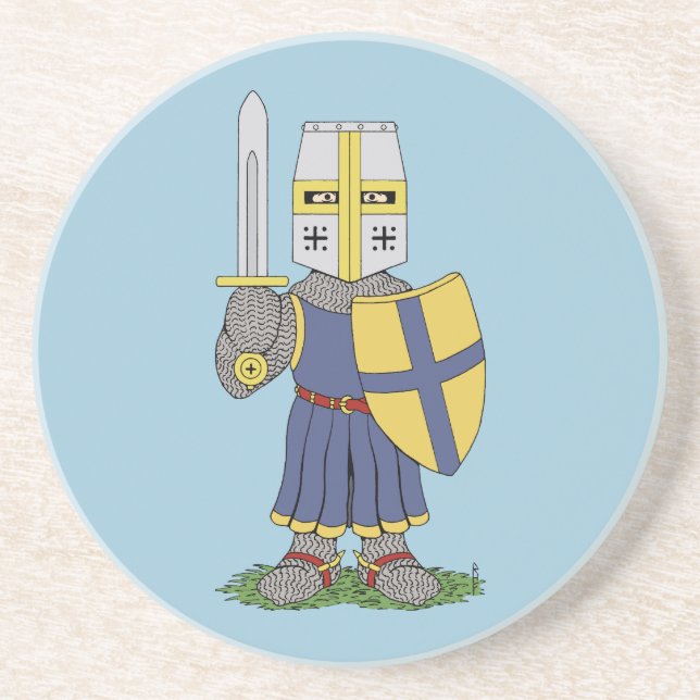 Cute Medieval Knight Coaster (Front)