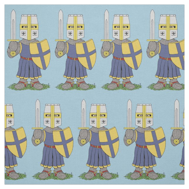 Cute Medieval Knight Fabric (Swatch)
